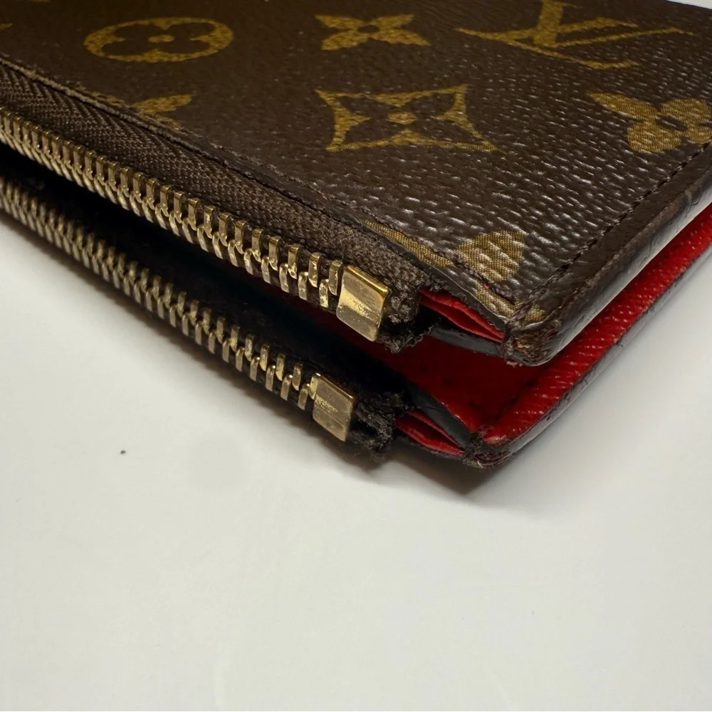 Louis Vuitton Monogram Portefeuille Adele Long Wallet with Red Interior